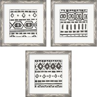 Framed 'Tribal Textile 3 Piece Framed Art Print Set' border=