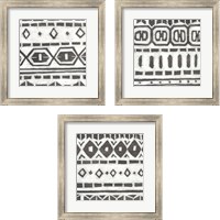 Framed 'Tribal Textile 3 Piece Framed Art Print Set' border=
