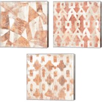 Framed Red Earth Textile 3 Piece Canvas Print Set