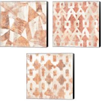 Framed Red Earth Textile 3 Piece Canvas Print Set