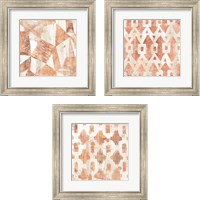 Framed Red Earth Textile 3 Piece Framed Art Print Set