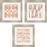 Framed 'Red Earth Textile 3 Piece Framed Art Print Set' border=