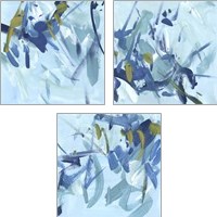Framed 'Into the Blue 3 Piece Art Print Set' border=