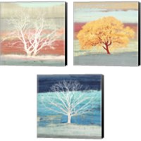 Framed 'Treescape 3 Piece Canvas Print Set' border=