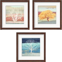Framed 'Treescape 3 Piece Framed Art Print Set' border=