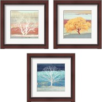 Framed 'Treescape 3 Piece Framed Art Print Set' border=