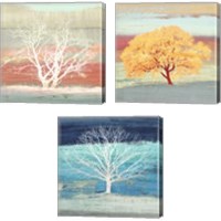 Framed 'Treescape 3 Piece Canvas Print Set' border=