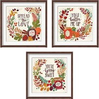 Framed 'Spread the Love 3 Piece Framed Art Print Set' border=