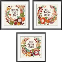 Framed 'Spread the Love 3 Piece Framed Art Print Set' border=