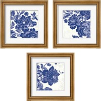 Framed 'Toile Roses 3 Piece Framed Art Print Set' border=