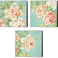 Framed 'Cottage Roses Bright 3 Piece Canvas Print Set' border=