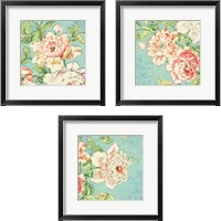 Framed 'Cottage Roses Bright 3 Piece Framed Art Print Set' border=