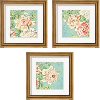 Framed Cottage Roses Bright 3 Piece Framed Art Print Set