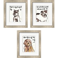 Framed 'Strike a Paws 3 Piece Framed Art Print Set' border=