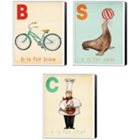 Framed 'Learning  3 Piece Canvas Print Set' border=