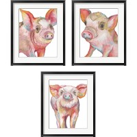 Framed Pig 3 Piece Framed Art Print Set