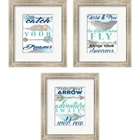 Framed 'Inspiring  3 Piece Framed Art Print Set' border=