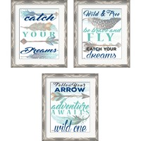 Framed 'Inspiring  3 Piece Framed Art Print Set' border=