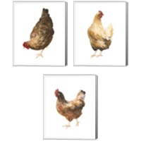 Framed 'Autumn Chicken 3 Piece Canvas Print Set' border=