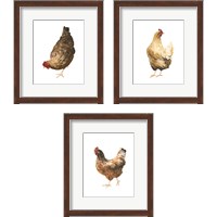 Framed 'Autumn Chicken 3 Piece Framed Art Print Set' border=