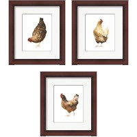 Framed Autumn Chicken 3 Piece Framed Art Print Set