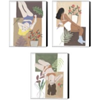 Framed Lying Woman 3 Piece Canvas Print Set