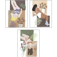 Framed 'Lying Woman 3 Piece Art Print Set' border=