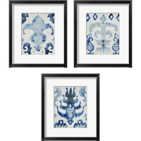 Framed Sapphire Ikat 3 Piece Framed Art Print Set
