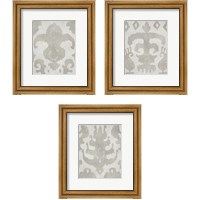 Framed 'Shadow Ikat 3 Piece Framed Art Print Set' border=