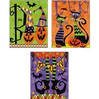 Framed 'Spooky Fun 3 Piece Art Print Set' border=