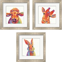 Framed Cheery Animals 3 Piece Framed Art Print Set