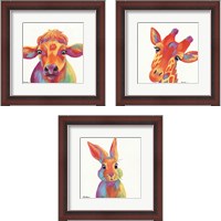 Framed Cheery Animals 3 Piece Framed Art Print Set