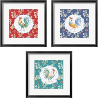 Framed 'Morning Bloom 3 Piece Framed Art Print Set' border=