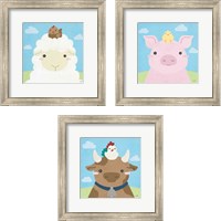 Framed Barn Buddies  3 Piece Framed Art Print Set