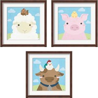 Framed 'Barn Buddies  3 Piece Framed Art Print Set' border=