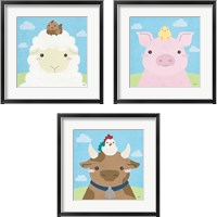 Framed 'Barn Buddies  3 Piece Framed Art Print Set' border=