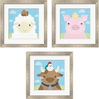 Framed Barn Buddies  3 Piece Framed Art Print Set