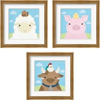 Framed 'Barn Buddies  3 Piece Framed Art Print Set' border=