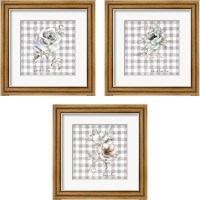 Framed 'Sketchbook Garden Checker 3 Piece Framed Art Print Set' border=