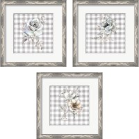 Framed 'Sketchbook Garden Checker 3 Piece Framed Art Print Set' border=