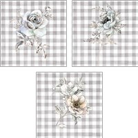 Framed 'Sketchbook Garden Checker 3 Piece Art Print Set' border=
