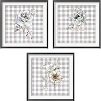 Framed 'Sketchbook Garden Checker 3 Piece Framed Art Print Set' border=