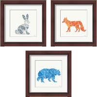 Framed 'Geometric Animal 3 Piece Framed Art Print Set' border=