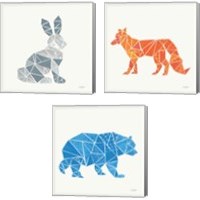 Framed Geometric Animal 3 Piece Canvas Print Set