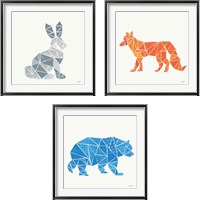 Framed 'Geometric Animal 3 Piece Framed Art Print Set' border=