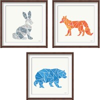 Framed 'Geometric Animal 3 Piece Framed Art Print Set' border=