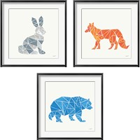 Framed 'Geometric Animal 3 Piece Framed Art Print Set' border=