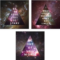 Framed 'Out of this World  3 Piece Art Print Set' border=