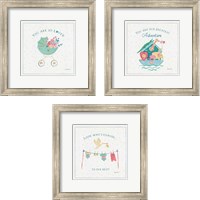 Framed 'Happy Baby 3 Piece Framed Art Print Set' border=