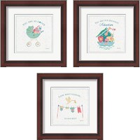 Framed 'Happy Baby 3 Piece Framed Art Print Set' border=